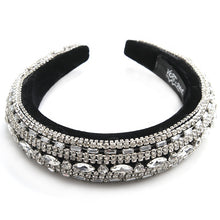 Load image into Gallery viewer, Rhinestone Silver black Velvet Hairband
