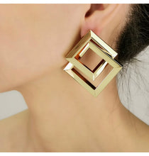 Load image into Gallery viewer, Geometry Double Square Earrings
